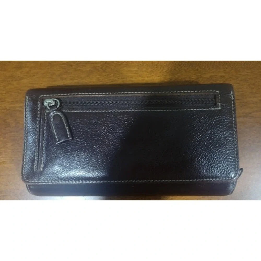 Dopp Leather Tri Fold Wallet‎ with Lots of Compartments, Dark Brown